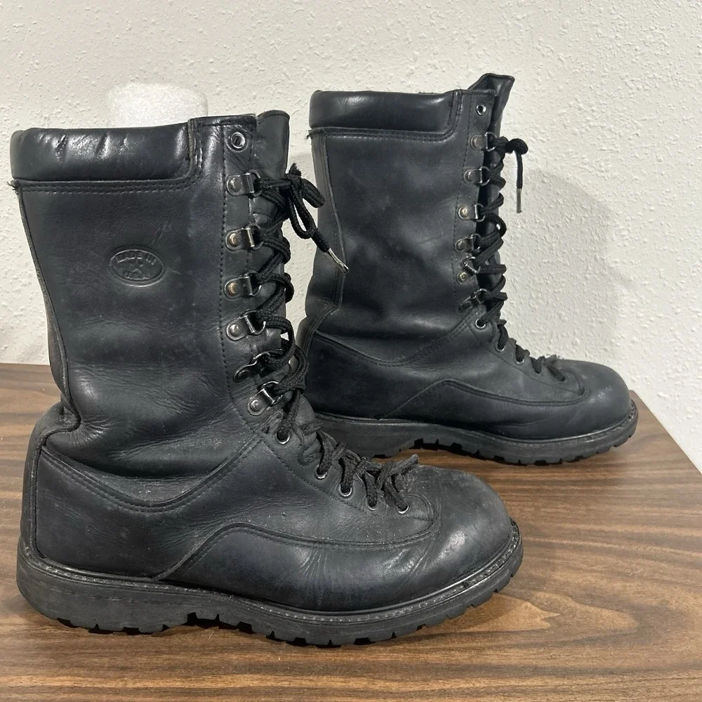 Vintage Matterhorn Leather GoreTex Combat Boots 9.5 N Black Made in USA Tactical